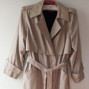 'FORECASTER' Of Boston Trench Raincoat Fully Lined With Belt Size 10 Oversized